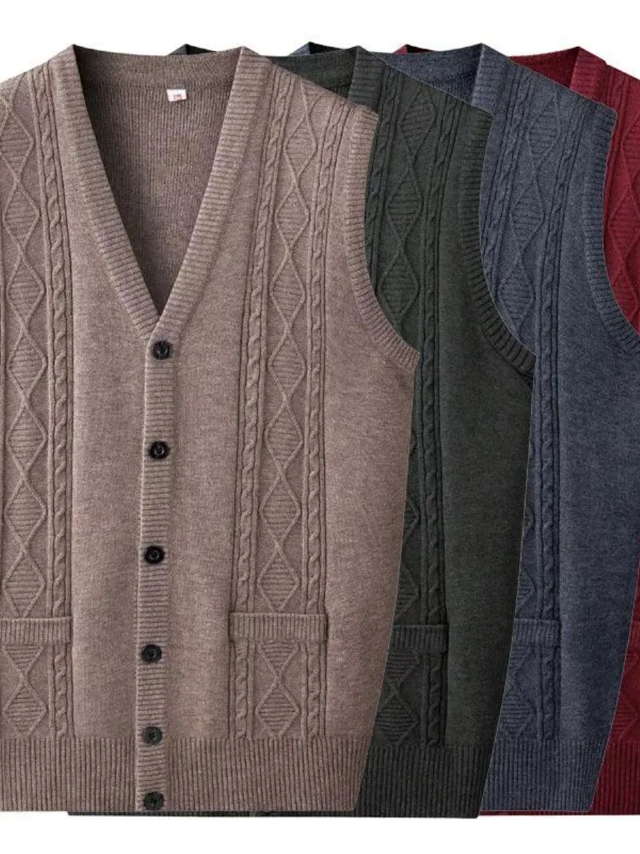 

Мужской жилет Thiened из чистой шерсти с v-образным вырезом для папы, традиционный китайский дизайн, модная весенняя одежда Ciscape для ли