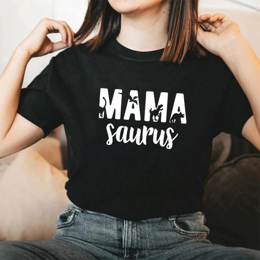 

Mama Saurus T-shirt Dinosaur Mom T Shirt Funny Mom Shirt Women Graphic Tees Mother's Day Gift Short Sleeve Tshirt Female Clothes