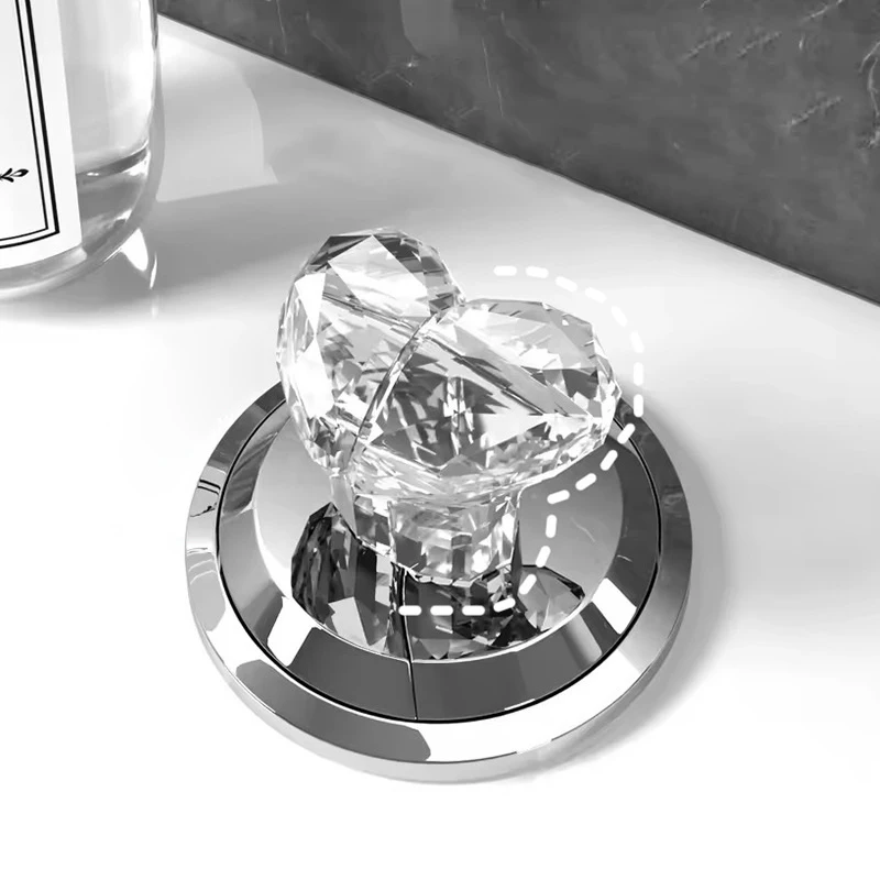 Imprensa Sanitário Em Forma De Coração Transparente, Botão De Tanque Multifuncional Criativo, Flushing E Levantamento Cap Assistente