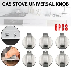 4/6pc Universal Stove Control Knobs,Metal Range Burner Switch Button for Kitchen Cooktop,Alloy Gas-Stove Knob Cooker Accessories