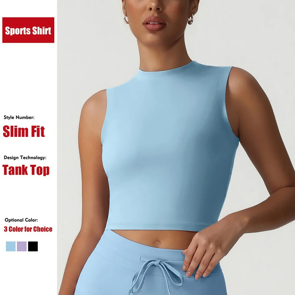 Cloud Hide Summer Sports Shirts Women Fitness Blue Tank Crop Top Plus Size Sleeveless Yoga T-Shirt Gym Workout Girl Pilates Vest