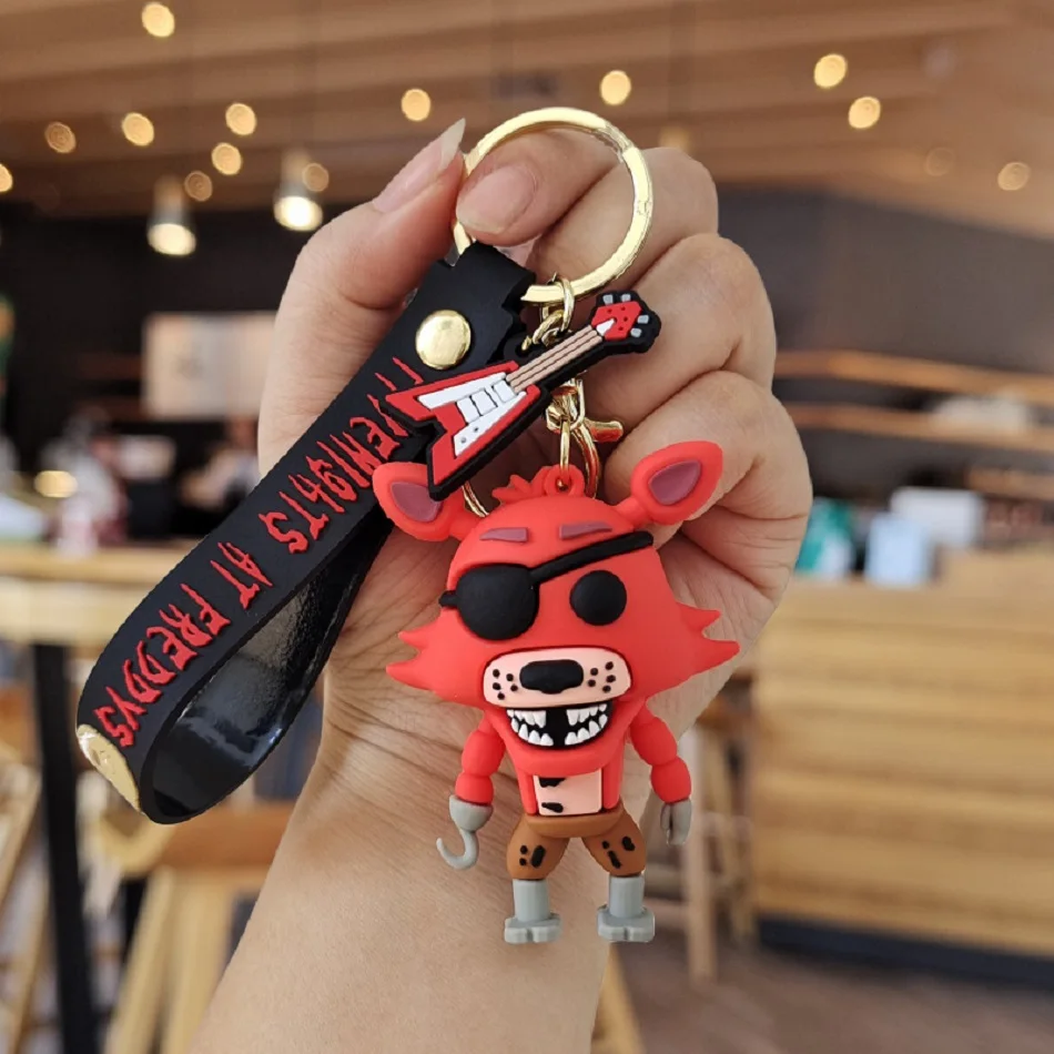 سلاسل مفاتيح Chica Freddy للجماهير ، سلاسل مفاتيح شخصية الحركة ، قلادة معدنية ، فيلم ، خمس ليال في فريدي ، لافيرو ، هدية