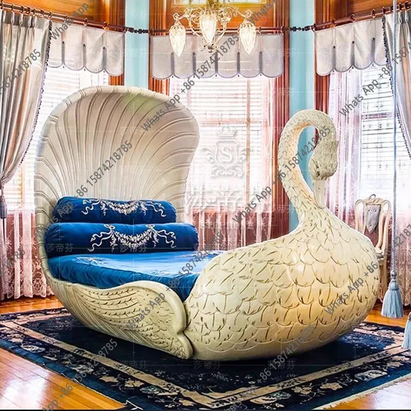 62X C Chinese Style Bedroom Bed Nordic King Size Double Tatami Soft Design Comfortable Bed Fashion Cama Solteiro Library Furnitu