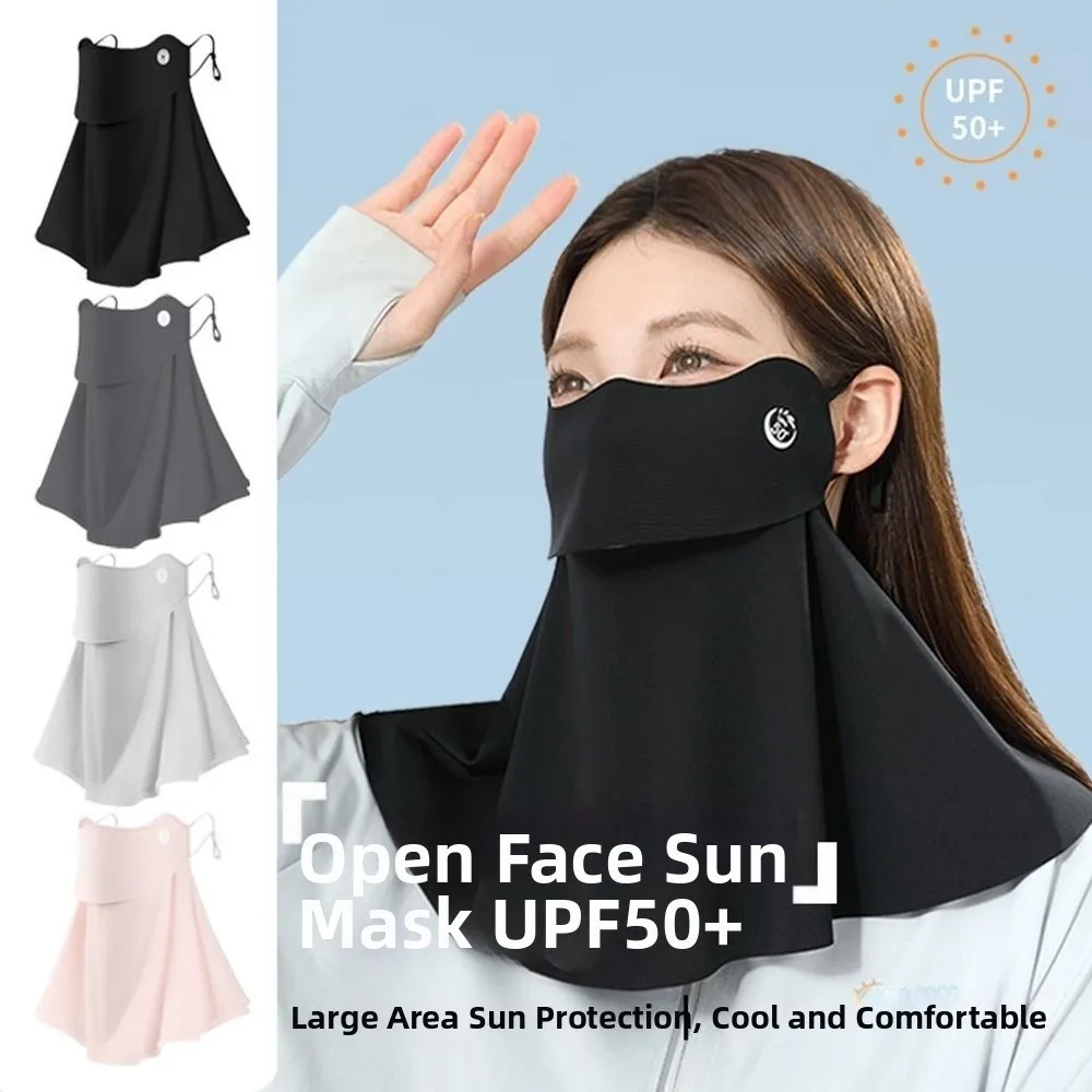 Can Drink Water Sun Protection Mask Breathable UPF50+ Anti-UV Balaclava Large Area Cover 360° Coverage Ice Silk Mask Summer