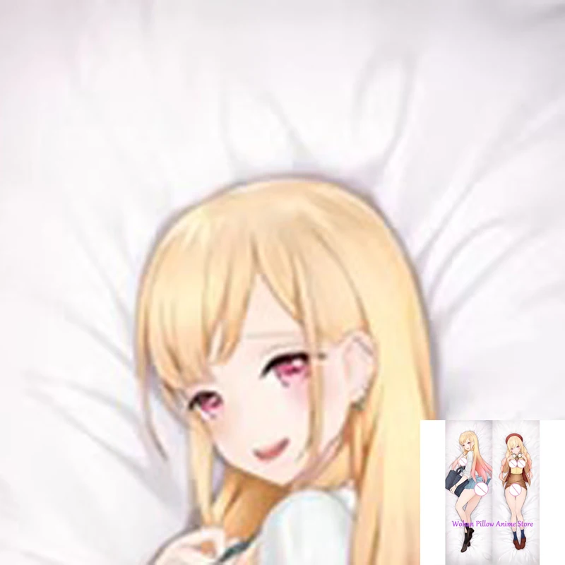 

Dakimakura Anime Pillow Cover Kitagawa Marin Double Sided Print Life-size Halloween Christmas Decoration