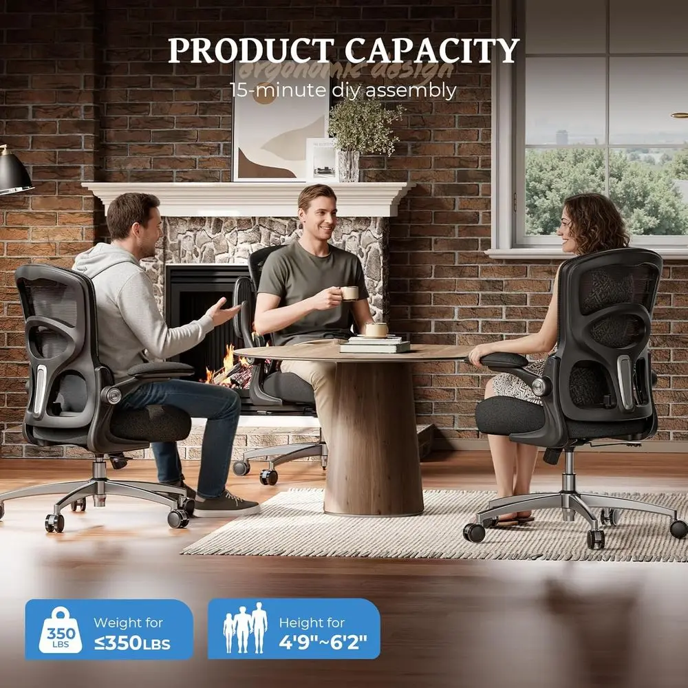 Sedia da ufficio in rete traspirante con supporto lombare regolabile, capacità di 350 libbre, adatta per scrivania o uso aziendale