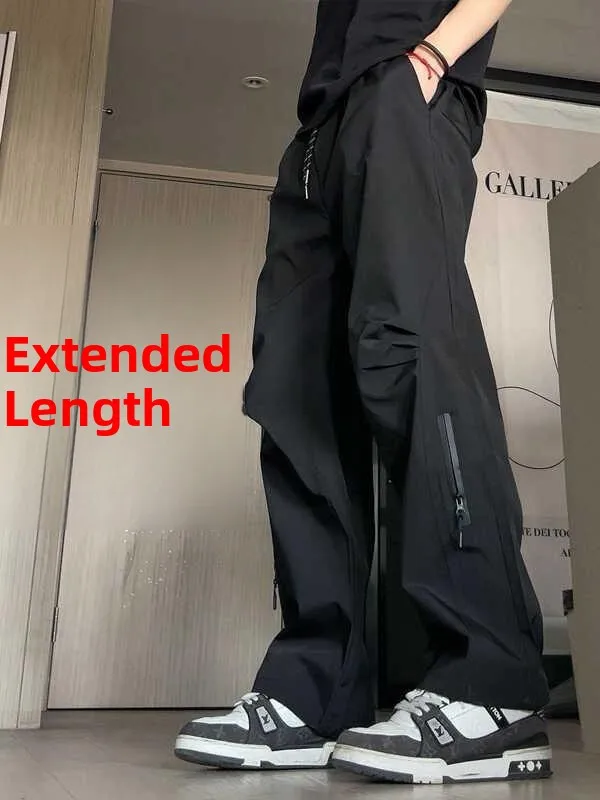 

Мужские брюки рабочей одежды расширенной длины, весенне-осенние брюки-карго с высокой талией, прямые повседневные брюки, неэластичные