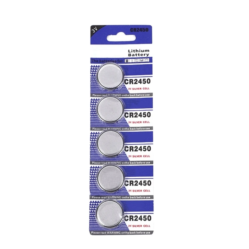 Pack of 5pc/10pc CR2450 Button Coin Cells Batteries CR2450 3V Lithium Battery for Watches, Calculators, and More Drop Shipping