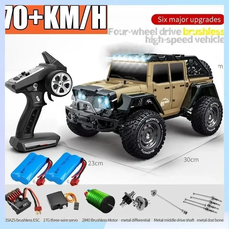 

2.4G 1/16 70KN/H or 50N/H 4WD Rc Cars LED Headlights Off Road 4x4 High Speed Brushless Motor Monster Truck Kids Toys Gift Boys
