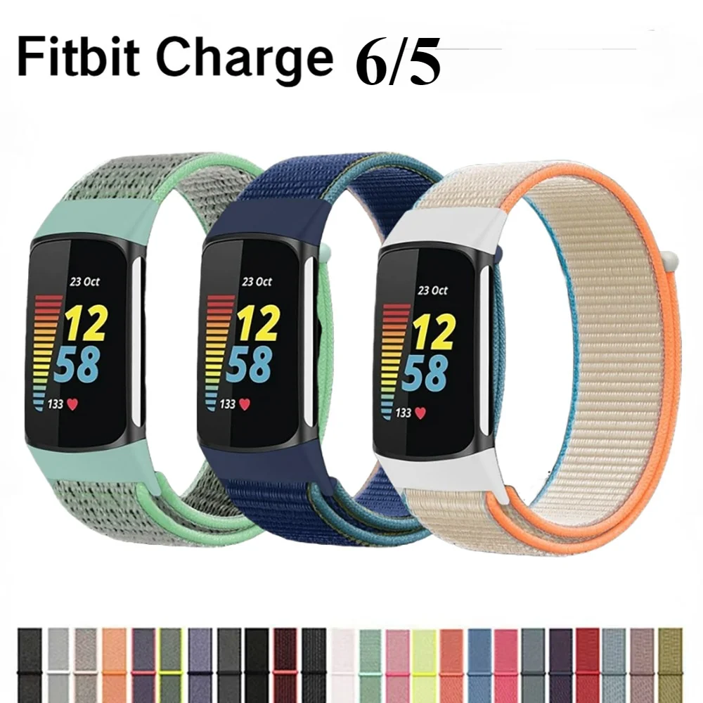 

Нейлоновый ремешок для Fitbit Charge 6 5, оригинальный Удобный спортивный смарт-браслет Correa для Fitbit Charge 5, Воздухопроницаемый браслет