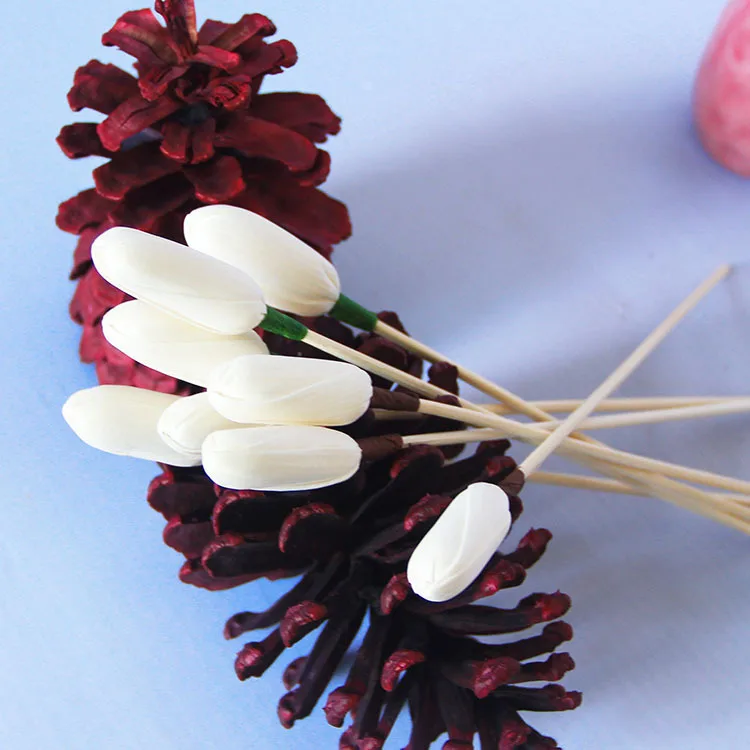 50pcs ארומתרפיה אביזרי שמן אתרי יד סולא עבודת יד, פרחי עץ, עיצוב חתונה מקל מקל שן גדול