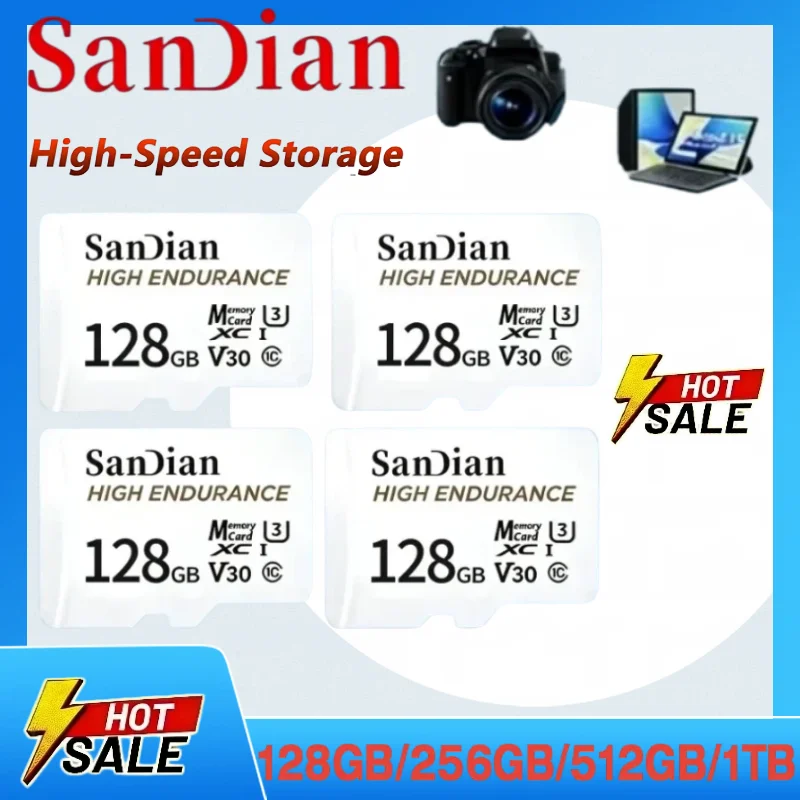 

High Endurance micro Tf SD Card V30 U3 C10 128GB 256GB Professional Memory card for dash cam or home monitoring Hot Sale