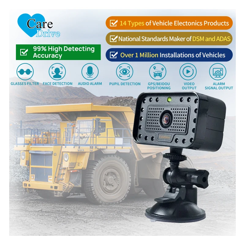 CareDrive RS232 Audio Output Driver Fatigue Monitor One-Way MR688B Alarm Mobil untuk Truk/Bis Alarm Kelelahan dan Distorsi Perhatian