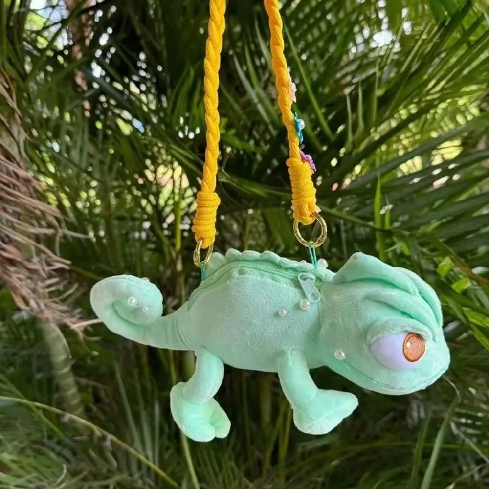 Cute Small Shoulder Bag Doll Plush Kawaii Figures Unisex Pascal Rapunzel Doll Shoulder Decor Children Birthday Christmas Gifts