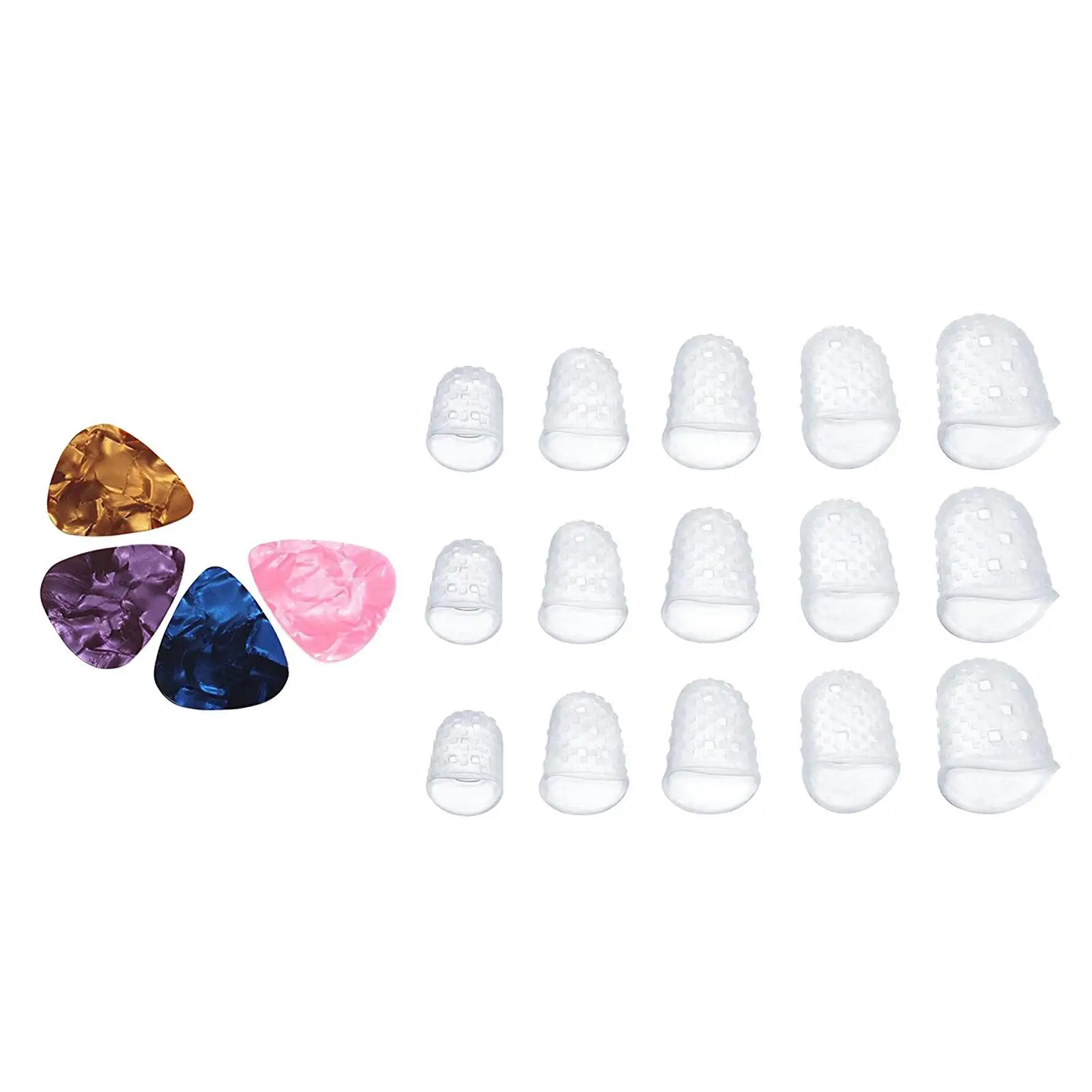 Silicone Fingertip Protector Set for Guitar Beginner Transparent Finger Guards Guitar Accessories Protection