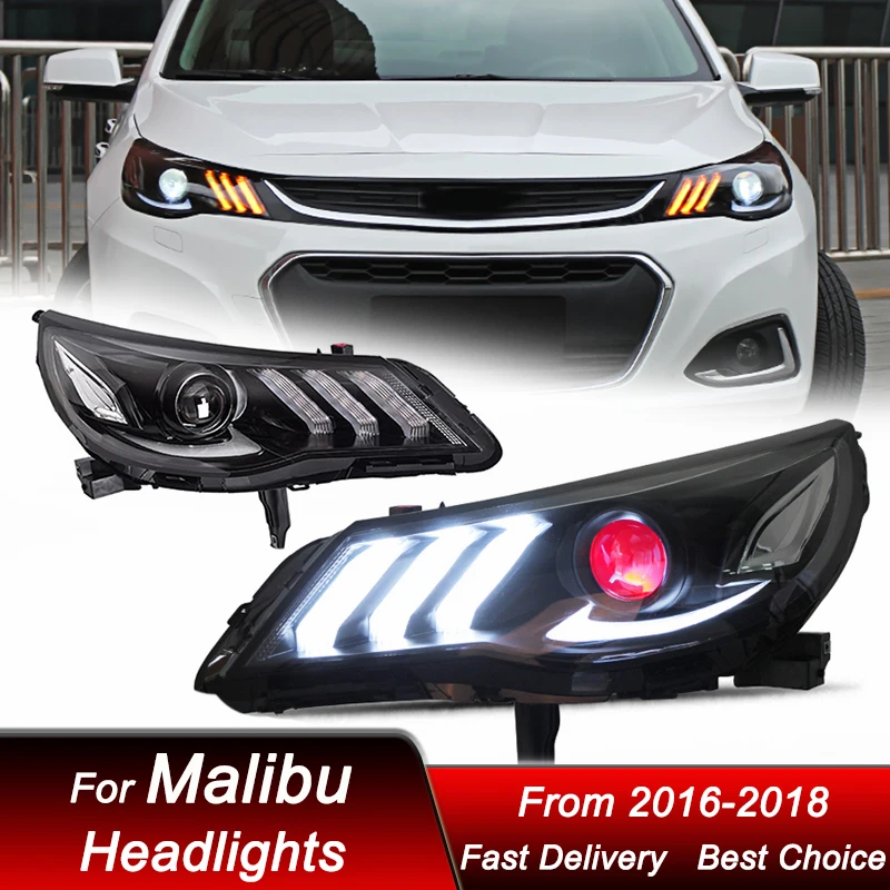 

Car Headlights For Chevrolet Malibu XL 2016-2018 Mustang style full LED Auto Headlamp Assembly Projector Lens Accessories Kit