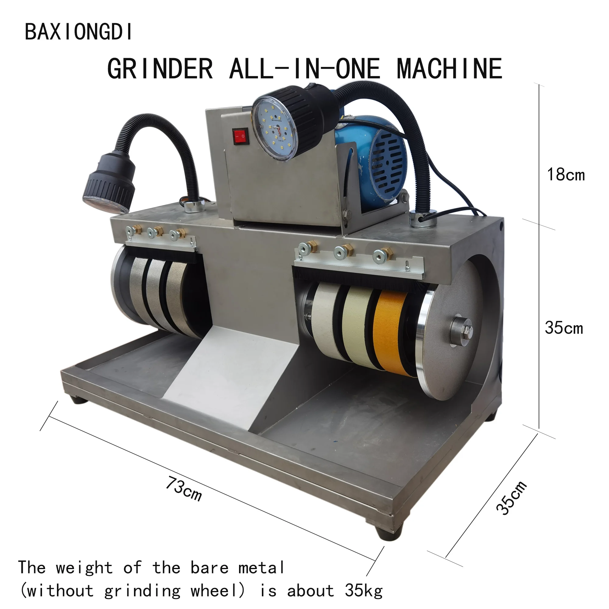 BAXIONGDI 6-Inch Cabbing Machine Adjustable Speed 1800 or 1500rpm Lapidary Rock Grinder ,Faceting polisher for Gem Jade Stone