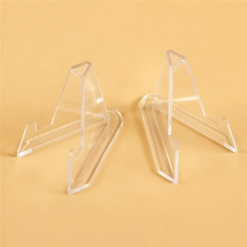 [Promotions]20Pcs Clear Acrylic Coin Display Stand Holders Small Easel Rack Card Commemorative Capsule Holder Support