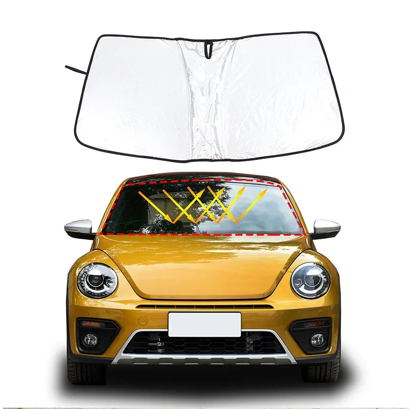 

For Volkswagen Beetle 2013-2019 silver tape car styling car front windshield anti-UV sunshade car protection accessories