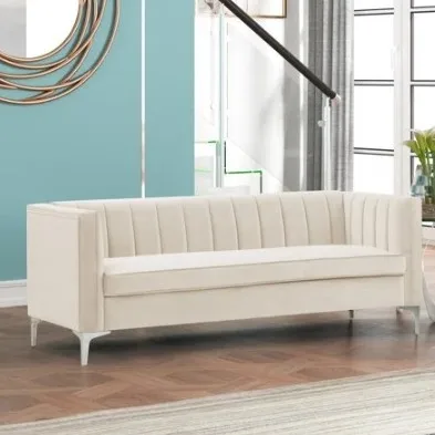 

Nordic Light Luxury Simple Living Room Three-person Flannel Sofa Clothing Store Beauty Salon Fabric Sofa