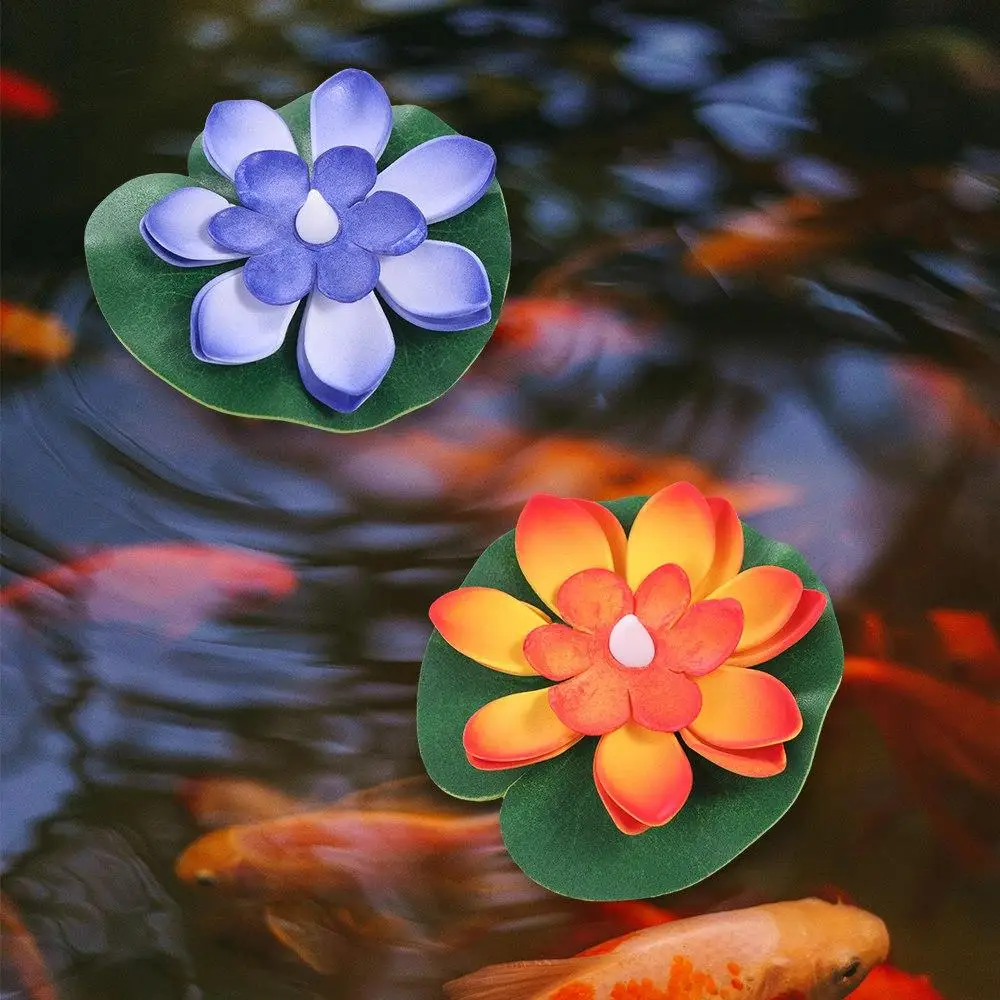 Floating Induction Floating Water Lotus Lamp LED Electronic Candle Lotus Artificial Lotus Lamp Waterproof 10cm