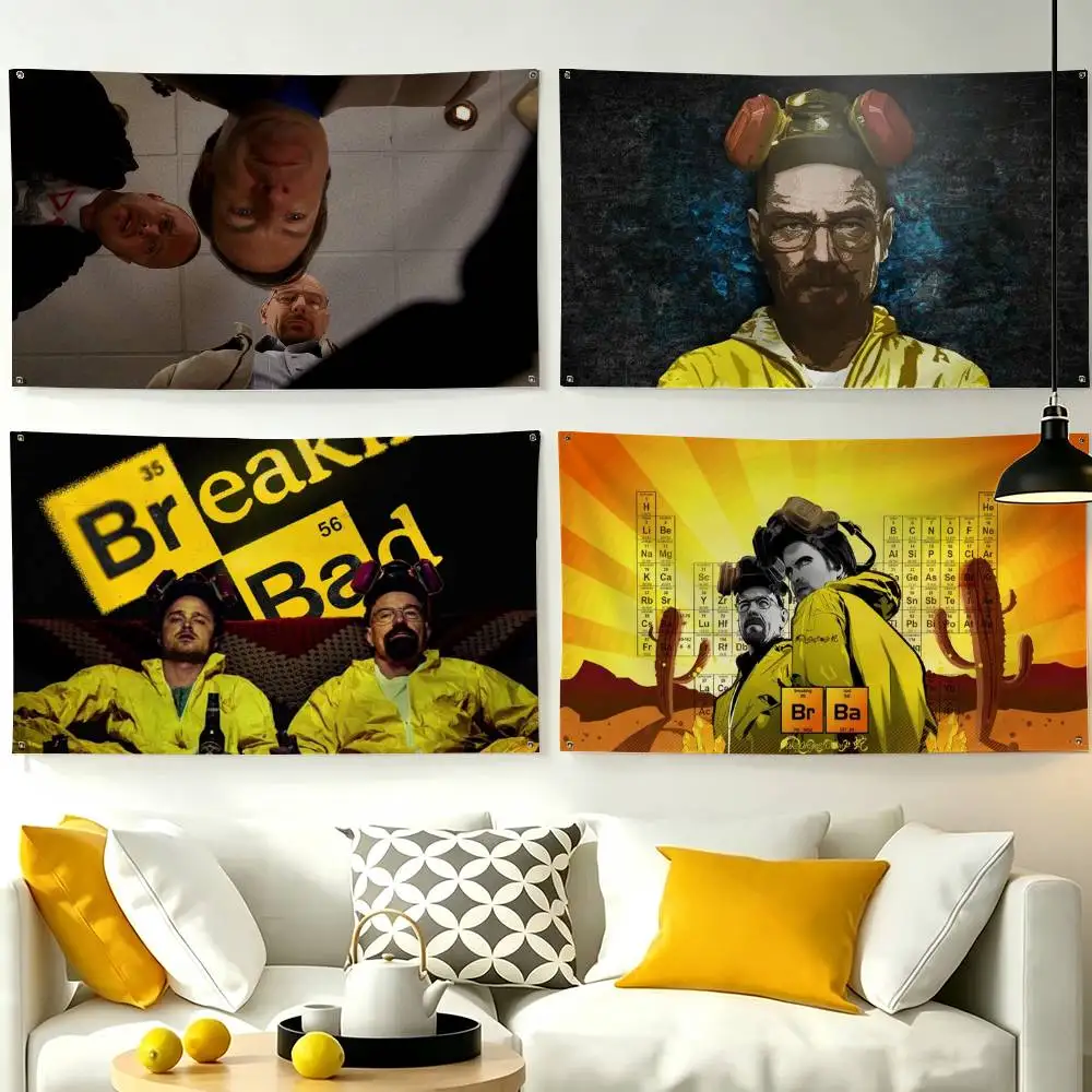 B-Breaking Walter White B-Bad Flags for Bedrooms Home Decor Items Outdoor Decors Garage Decoration Flaga