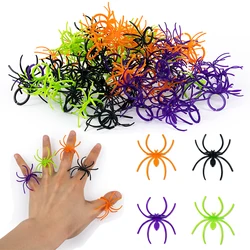 20/40pcs Halloween Plastic Spider Ring for kids Trick Or Treat Halloween Realistic Plastic Spider Toys Funny Prank Props decor