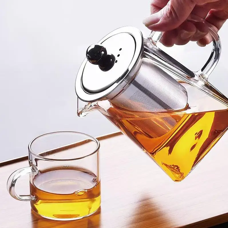 350ML Clear Heat Resistant Glass Teapot Jug Infuser Coffee Tea Leaf Herbal Pot Flower Teapot Milk Juice Containers ni182