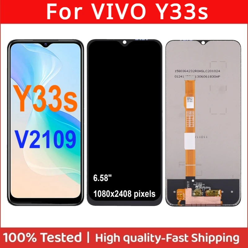 

6.58" IPS For VIVO Y33s V2109 LCD Display Touch Screen Digitizer Assembly Repair Parts