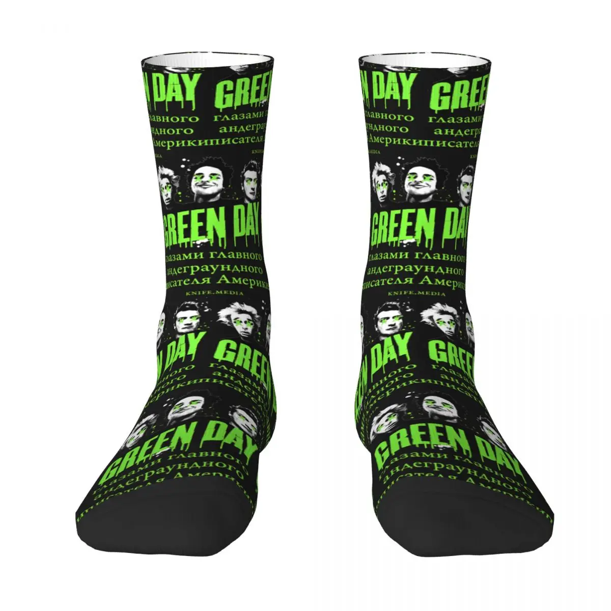 2024 Rock Band Green Day Socks The Saviors Tour Stockings Couple Medium Soft Running Sports Socks Winter Pattern Anti Sweat Sock