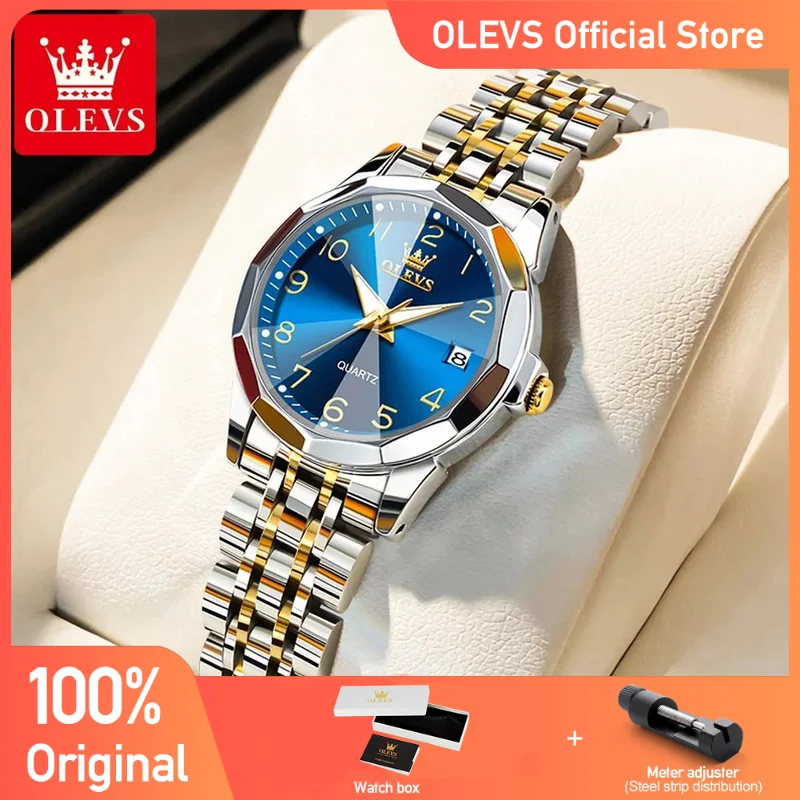 

Женские часы OELVS, роскошные часы с циферблатом и римскими цифрами, женские часы с ромбовидным зеркалом, водонепроницаемые светящиеся наручные часы с датой, Дамское Платье