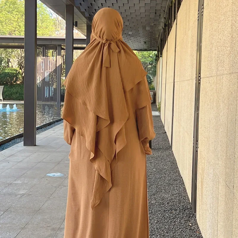 Bufanda Hijab larga Lisa Khimar musulmana para mujer, pañuelo para la cabeza, prenda de oración islámica, tocado de Dubái, Arabia Saudita, Turquía, Indonesia