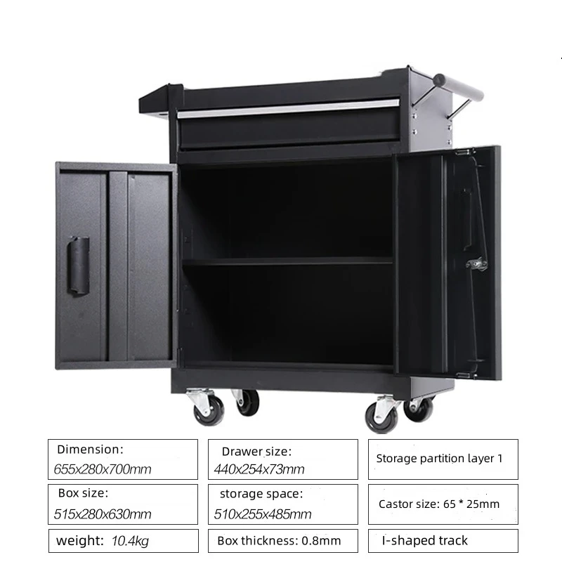 

3 Tier Rolling Tool Utility Cart Heavy Duty Workshop Mobile Wheeled Car Electrician Hardware Tool Cart With Drawer Parts Cabine