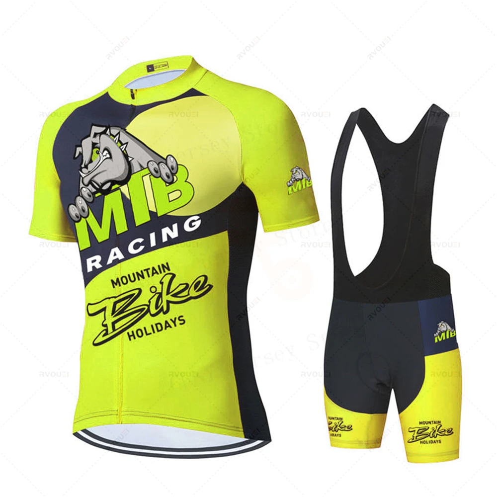 Pro Dog Cycling Suit Men's Cycling Jersey Sets Summer Mountain Bike Clothes MTB Wear Bicycle Clothing Maillot Ciclismo Hombre