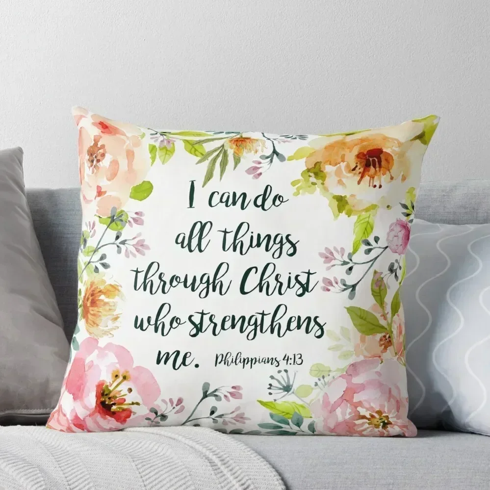 

I can do all things Throw Pillow christmas ornaments 2025 Pillows Aesthetic Pillowcases Bed Cushions pillow