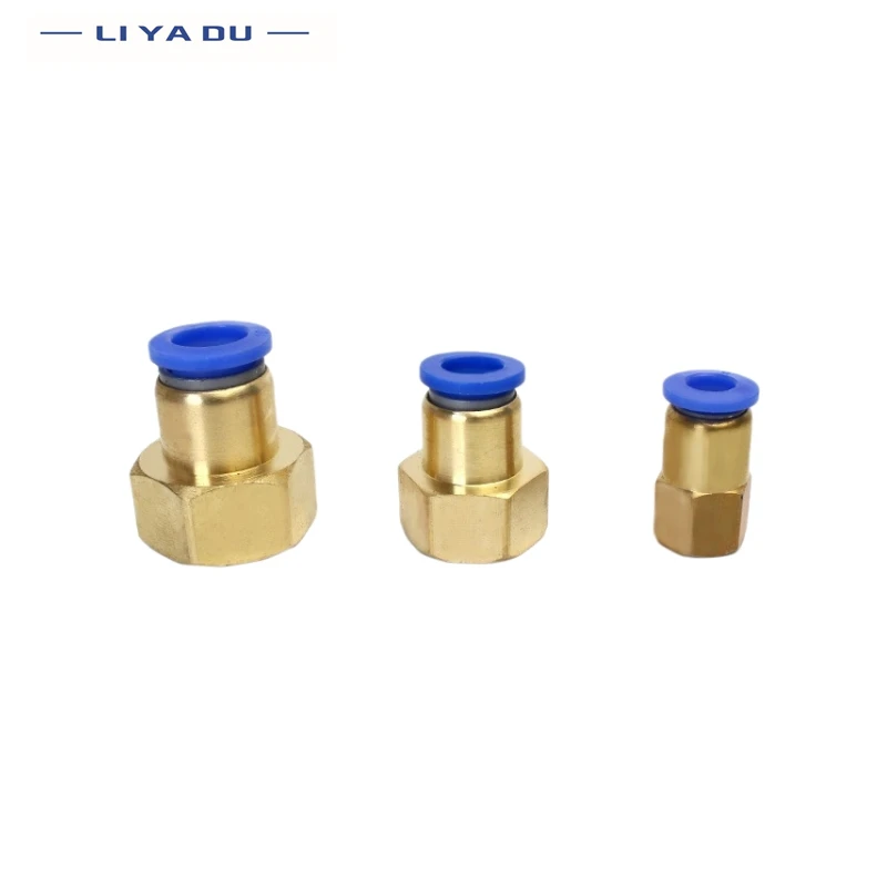 1/10pcs PCF Air Pipe Fitting 4 6 8 10 12mm Hose Tube 1/8 3/8 1/2 1/4 BSP Female Thread Brass Pneumatic Connector Quick Joint