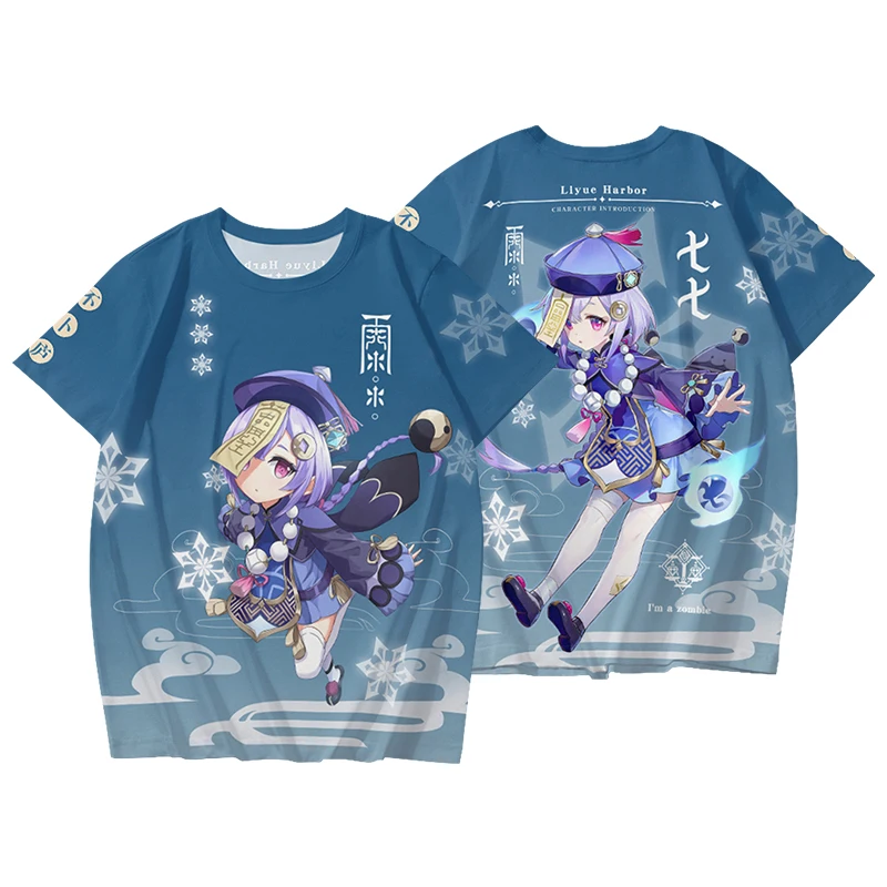Popular Games Genshin Impact T-shirt 3D QI QI Print Unisex t shirts Fashion Harajuku Short Sleeve Crew Neck Tops Summer Clothing