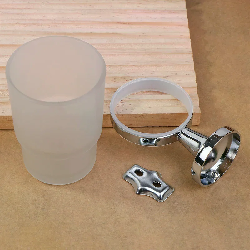 Tempat Sikat Gigi Modern Dinding Kamar Mandi dengan Gelas Kaca, Bingkai, Organizer Penyimpanan Kamar Mandi, Tempat Sikat Gigi, Peralatan Kamar Mandi