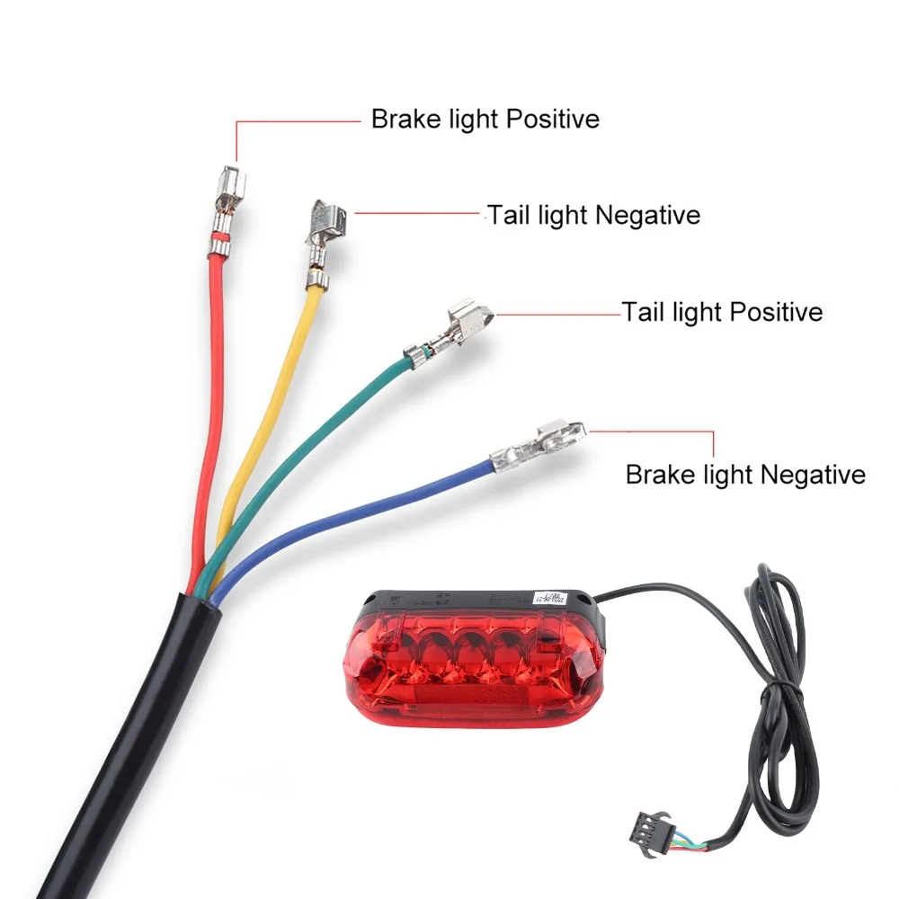 48 فولت دراجة كهربائية ضوء الفرامل وضوح عالية LED سهلة التركيب مصباح تحذير خلفي ضوء الفرامل الكهربائية ملحقات ركوب الدراجات #3