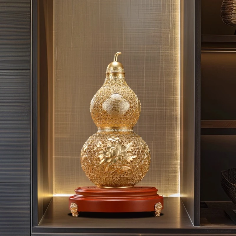 

Silk brass gourd ornament home Chinese handicrafts living room desktop