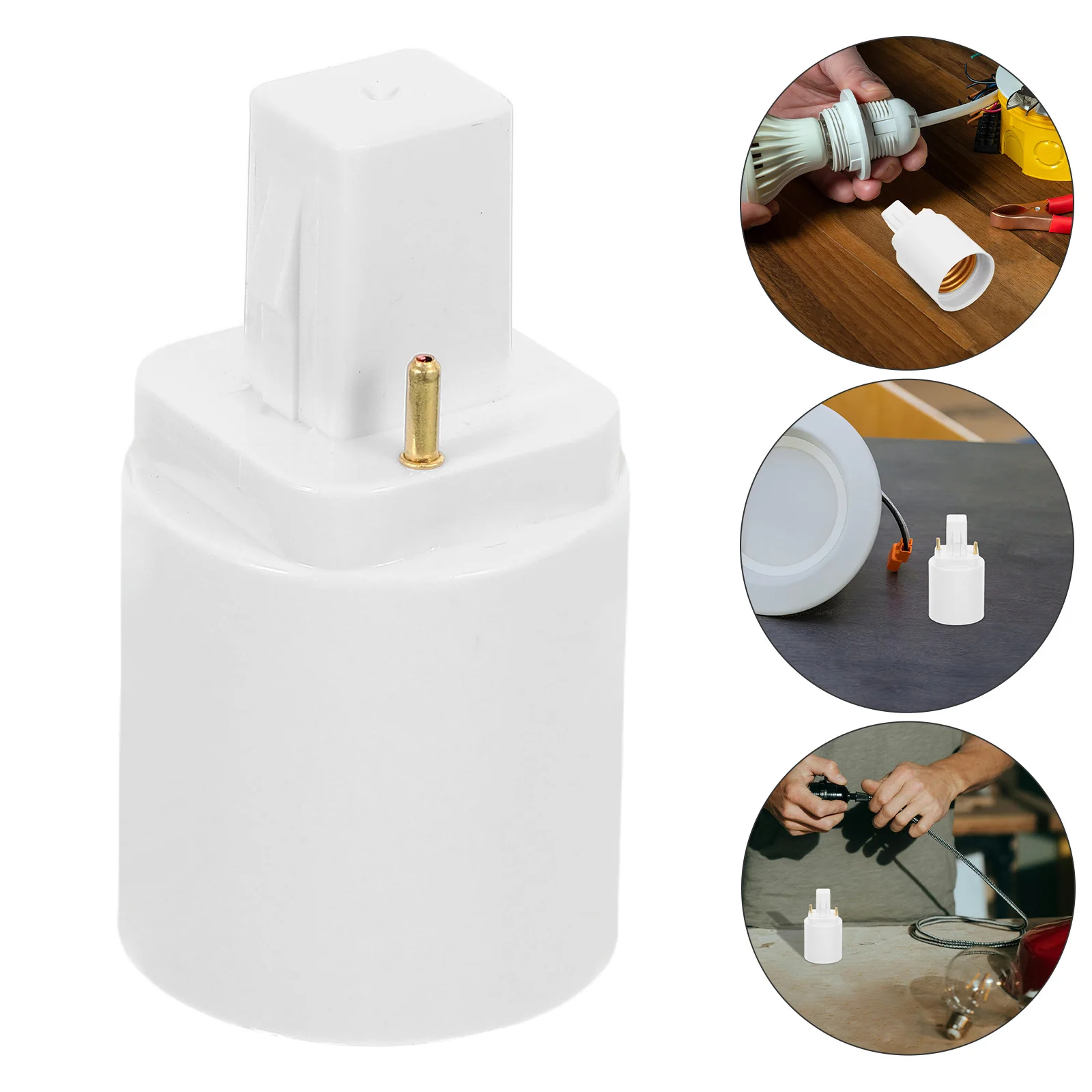 G24D إلى E27 محول مأخذ التوصيل الإضاءة 2 دبوس لمبة قاعدة محول المسمار في حامل مصباح لمبات Led لمبة حامل محول الضوء #1