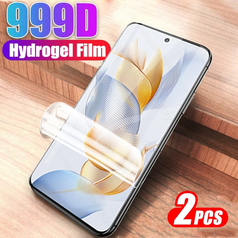 2PCS 999D Curved Soft Hydrogel Film For Honor 90 5G Screen Protectors Not Glass Honor90 Honer 90 5G 2023 REA-NX9,REA-AN00 6.7