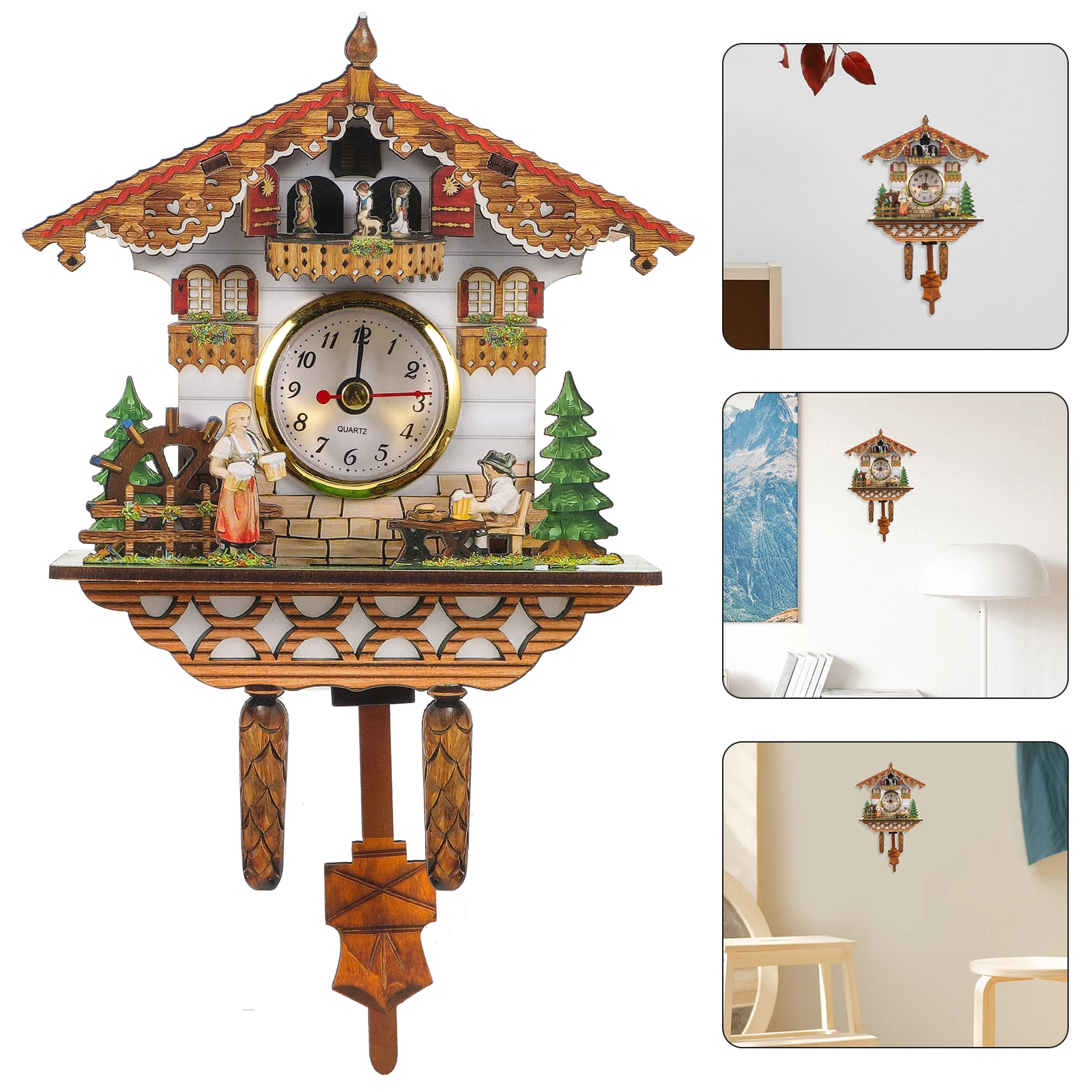 

Cuckoo Wall Clock Retro Digital Mechanism Metal Handcrafted Bedroom Living Room Decor cuckoo indoor wall clock handcrafted