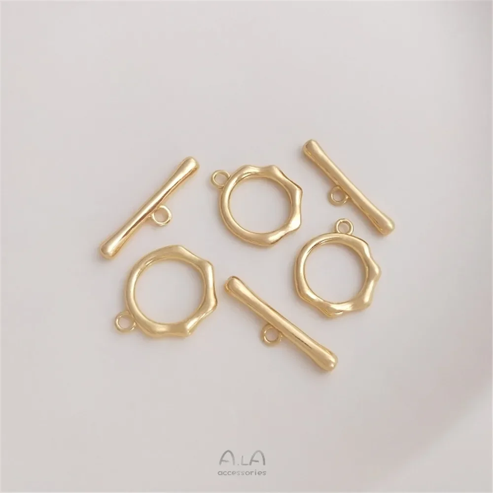 14K Gold Plated Non specification polyrhomb round fashion OT buckle handmade DIY bracelet connection end accessories