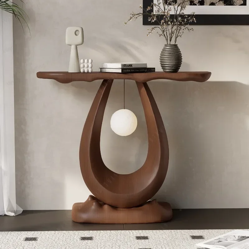 Entrance table Walnut color simple light luxury home end view Entrance Living room decorative cabinet Long