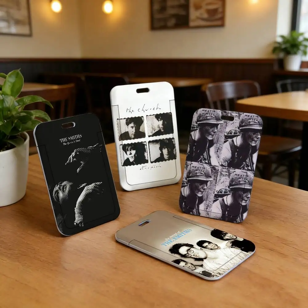 

band The S-Smiths album Card Covers Holders Case Students Bus Card Cover ID Badge Holder with Lanyard
