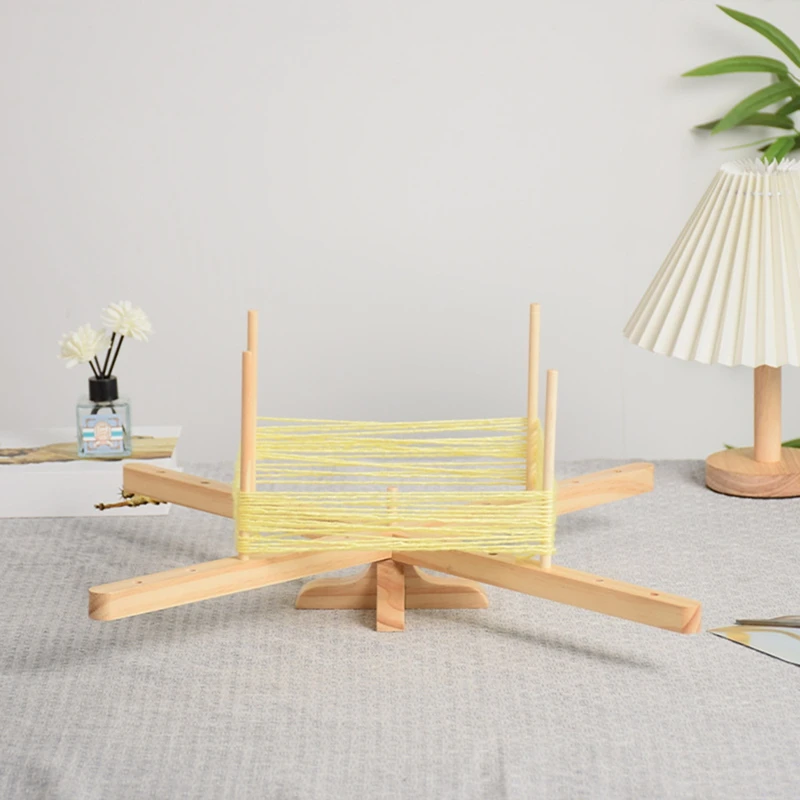 

Wooden Yarn Winding Rack Household Wooden Handmade Wool Yarn Winding Rack Rotating Yarn Ball Rack