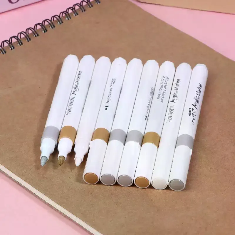 

20/30pcs White Acrylic Marker,Permanent Pen Art Supplies For Black Paper Tire Plastic Stone Metal Painting For Artists Beginner