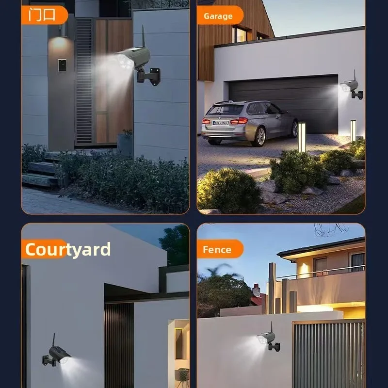 Nieuw licht op zonne-energie, draaibaar gesimuleerd bewakingslicht met camera, antidiefstalverlichting, buitentuinlicht, waarschuwing