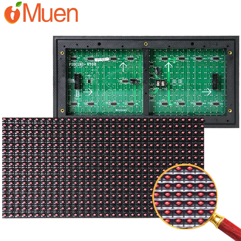 Led Module Single color Red High Brightness P10 Outdoor 10mm DIP led screen display